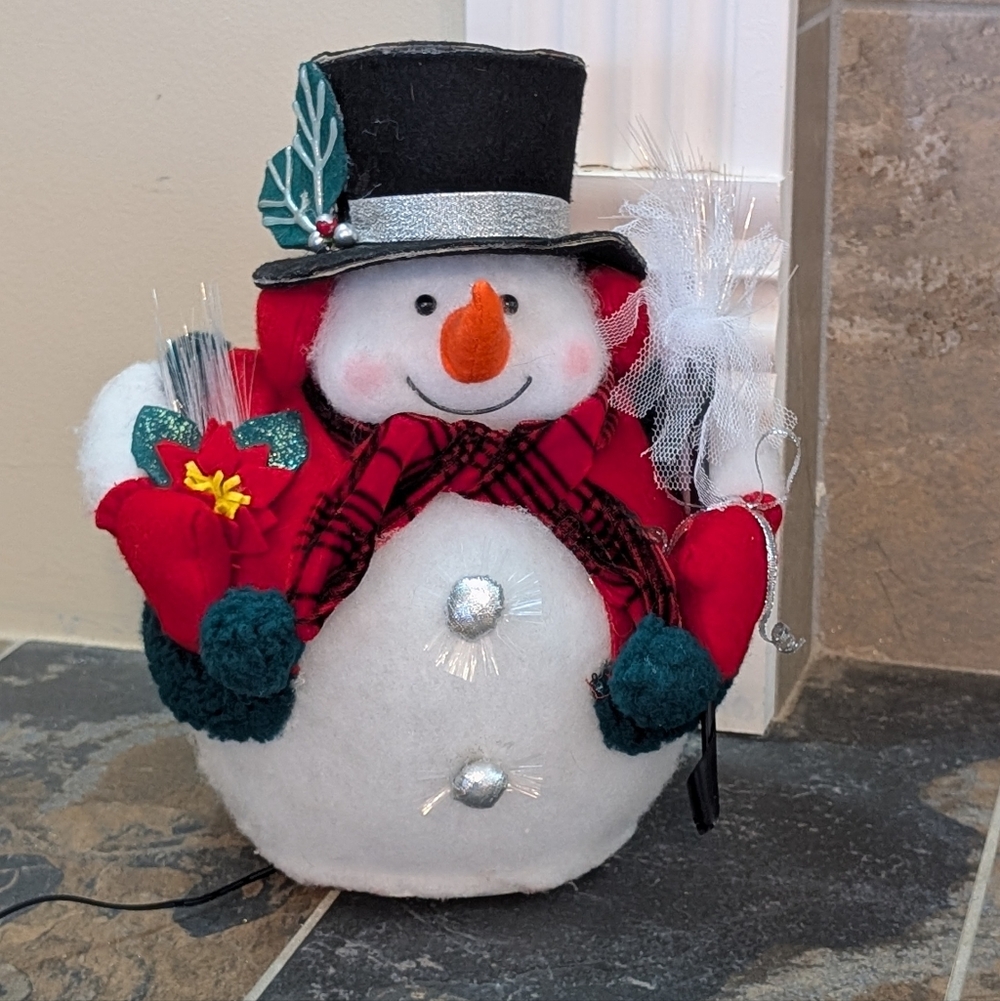 Mr Snowball Fiber Optic Snowman Christmas Decoration